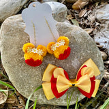Spring Bear Pom Pom Earrings