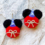 Sorcerer Mouse Pom Pom Earrings