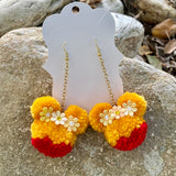 Spring Bear Pom Pom Earrings