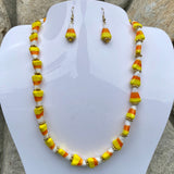 Candy Corn Earring & Necklace Set