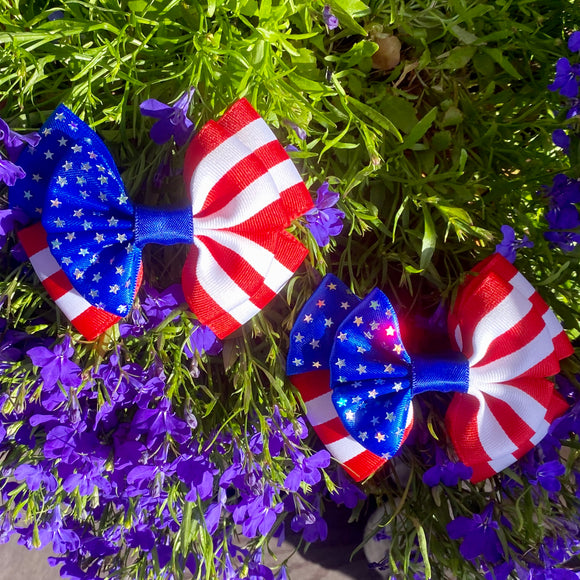 American Flag Mini Bow Set