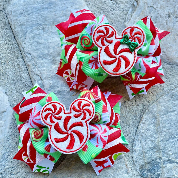 Peppermint Mice Mini Bow Set