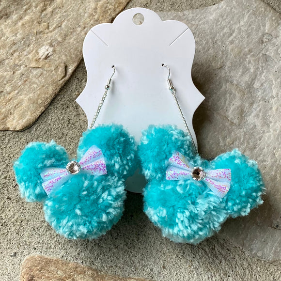 Tiffany Mouse Pom Pom Earrings